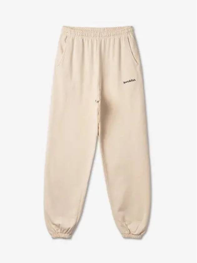 Training Logo Cotton Jogger Track Pants Beige - SPORTY & RICH - BALAAN 2