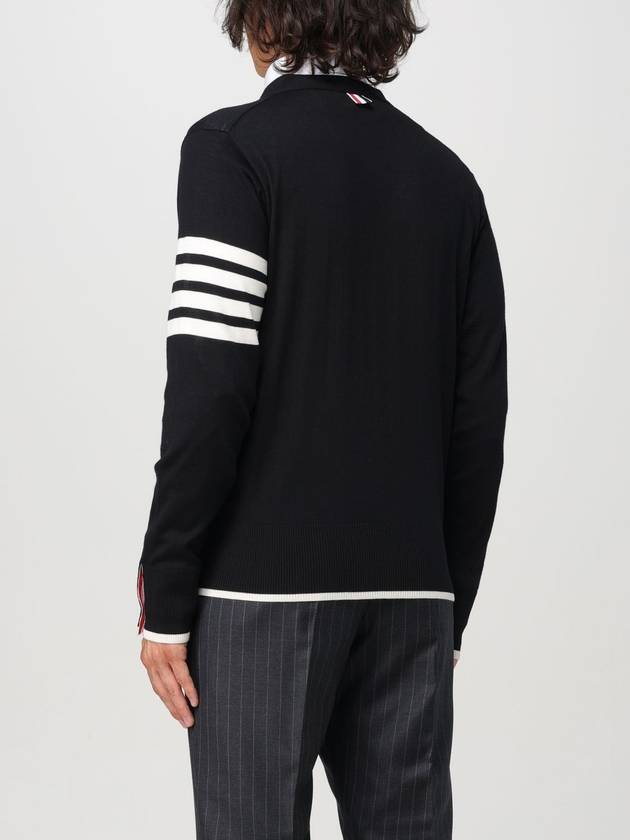 Wool 4-Bar Cardigan Black - THOM BROWNE - BALAAN 4