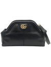 Black leather Lebel GG gold plated small cross bag - GUCCI - BALAAN 1