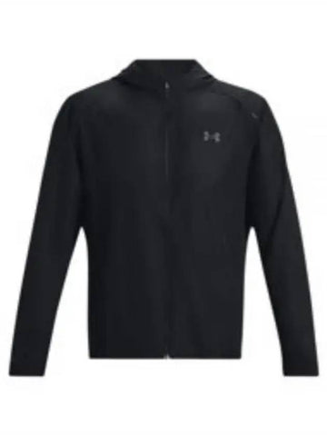 Men's UA Storm Run Hooded Jacket Black - UNDER ARMOUR - BALAAN 1