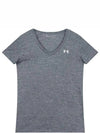 Tech V-neck short sleeve t-shirt gray - UNDER ARMOUR - BALAAN 3