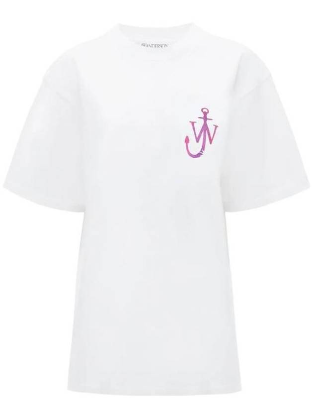 Embroidered Logo Cotton Short Sleeve T-Shirt White - JW ANDERSON - BALAAN 1