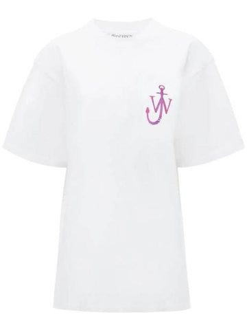 Embroidered Logo Cotton Short Sleeve T-Shirt White - JW ANDERSON - BALAAN 1