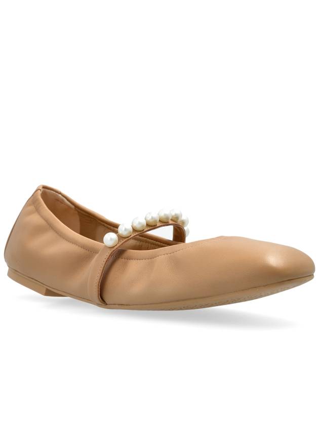 Stuart Weitzman Leather Ballerinas Goldie, Women's, Beige - STUART WEITZMAN - BALAAN 4