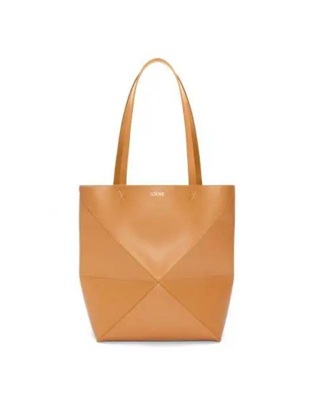 Puzzle Fold Medium Shiny Calfskin Tote Bag Brown - LOEWE - BALAAN 2