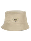 Re-Nylon Triangle Logo Bucket Hat Beige - PRADA - BALAAN 1