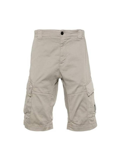 Stretch Satin Cargo Shorts Grey - CP COMPANY - BALAAN 2