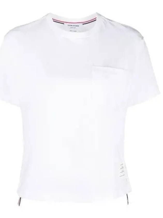 Midweight Jersey Boxy Pocket Short Sleeve T-Shirt White - THOM BROWNE - BALAAN 2