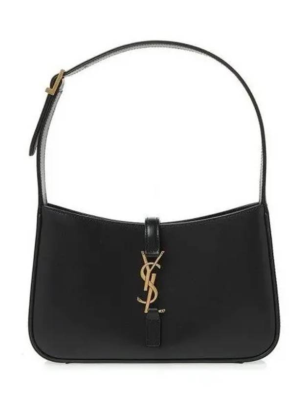 Le 5 A 7 Smooth Leather Hobo Shoulder Bag Black - SAINT LAURENT - BALAAN 2