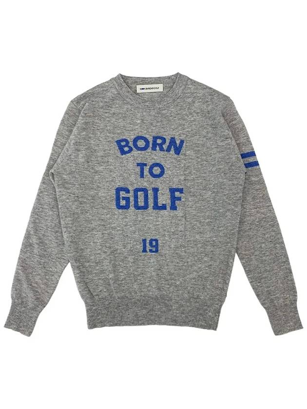 BORN TO GOLF CREW NECK SWEATER BORN TO GOLF CREW NECK SWEATER GRAY - MONBIRDIE GOLF - BALAAN 4