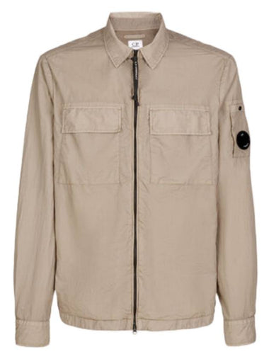 Taylon L Lens Shirt Zip Up Jacket Beige - CP COMPANY - BALAAN 1