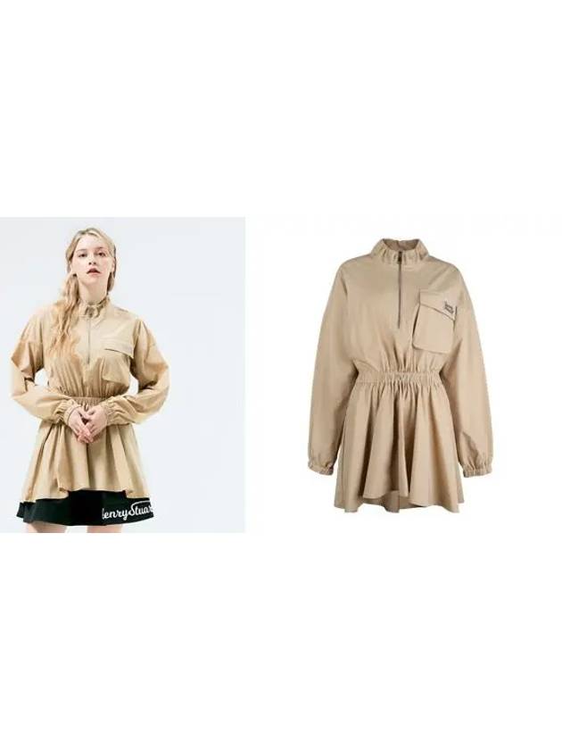 Golf Flare Anorak Zip-up Jumper Beige - HENRY STUART - BALAAN 2