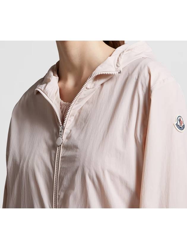 Fegeo Logo Patch Zip Up Hoodie Light Pink - MONCLER - BALAAN 3