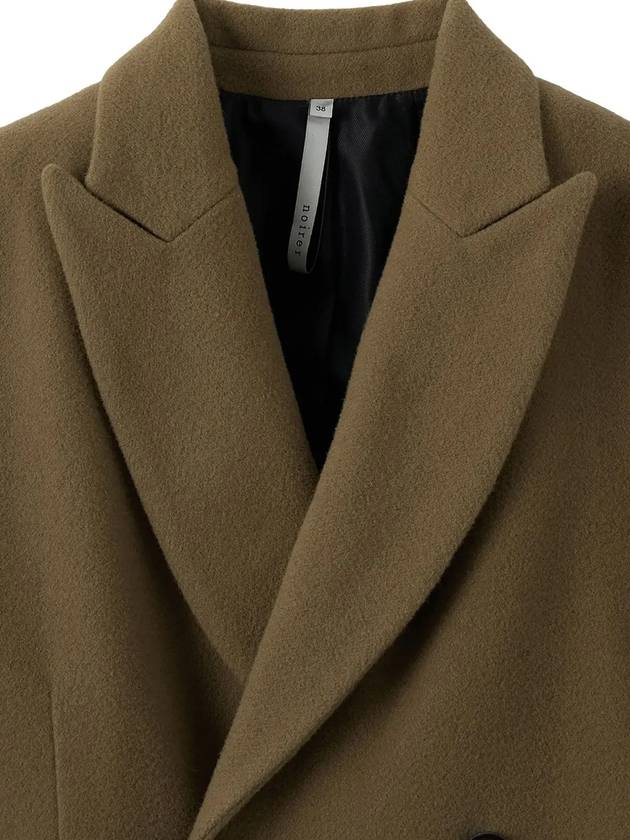 Wool Twill Double Breasted Jacket Camel - NOIRER FOR WOMEN - BALAAN 5