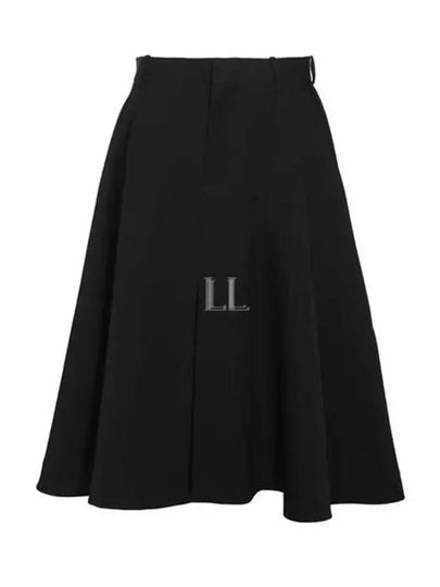 Grain De Poudre Wool A-Line Skirt Black - BOTTEGA VENETA - BALAAN 2