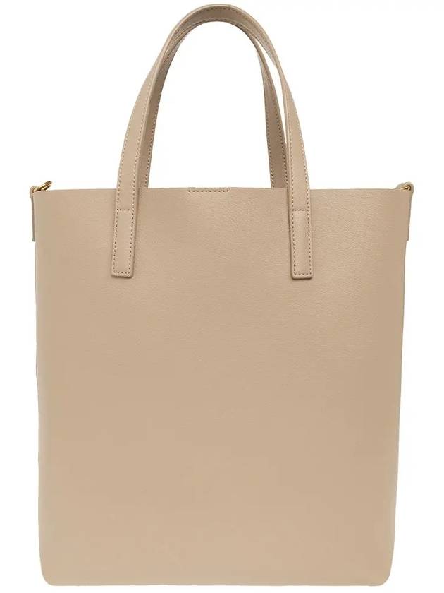 Shopping Toy Supple Leather Tote Bag Dark Beige - SAINT LAURENT - BALAAN 4