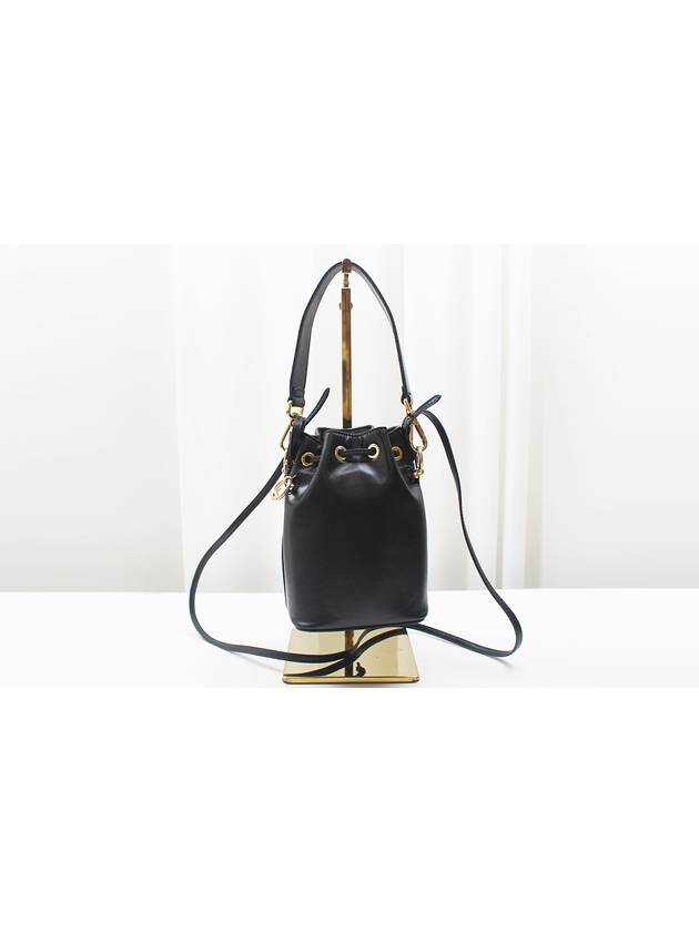 Montresor Mini Leather Bucket Bag Black 8BS010 - FENDI - BALAAN 5