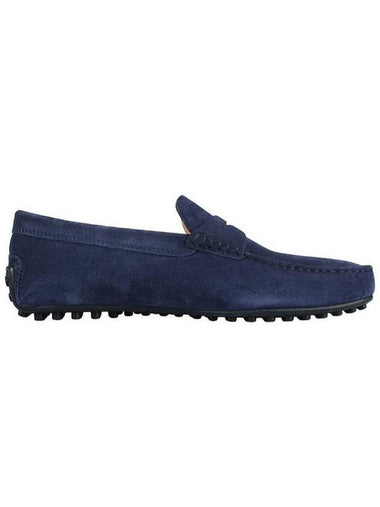 Men's City Gomino Suede Driving Shoes Navy - TOD'S - BALAAN 1