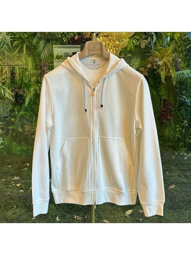 Tech Cotton Zip-Up Hoodie White - BRUNELLO CUCINELLI - BALAAN 2