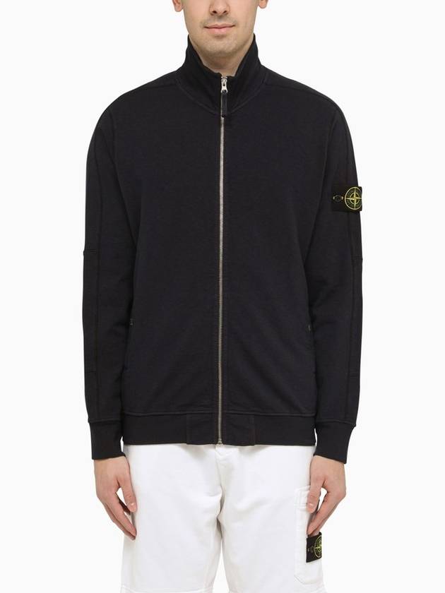 Old Effect Fleece Zip-Up Jacket Navy - STONE ISLAND - BALAAN 2