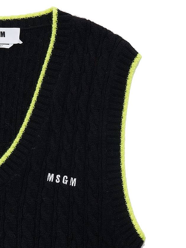 Women's Twisted Vest Knit Top Black - MSGM - BALAAN.