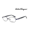 Eyewear Oval Titanium Eyeglasses Shiny Navy - SALVATORE FERRAGAMO - BALAAN 3