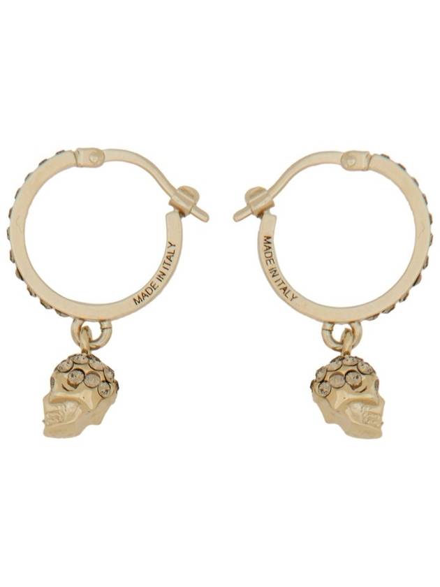 Skull Mini Creole Hoop Earrings Gold - ALEXANDER MCQUEEN - BALAAN 4