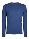 Men's Crew Neck Merino Wool Blend Sweater Blue - G/FORE - BALAAN 2