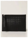 Intrecciato Strap Large Clutch Bag Black - BOTTEGA VENETA - BALAAN 2