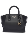 Women's Avril Small Satchel Leather Tote Bag Black - MICHAEL KORS - BALAAN 1