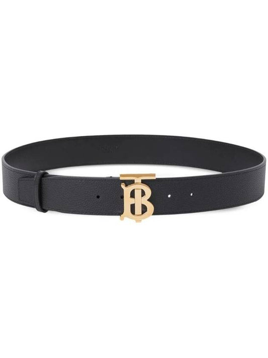 wide gold-plated TB logo leather belt black - BURBERRY - BALAAN 1