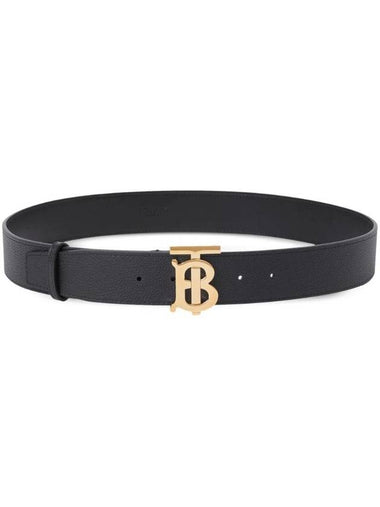 TB Logo Leather Belt Black - BURBERRY - BALAAN 1