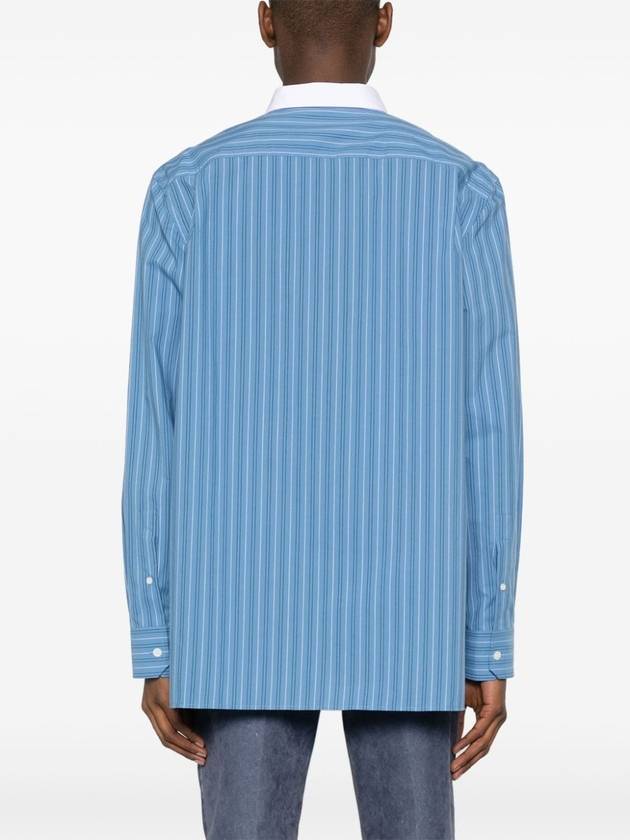 Embroidery Anagram Striped Long Sleeve Shirt Blue - LOEWE - BALAAN 3