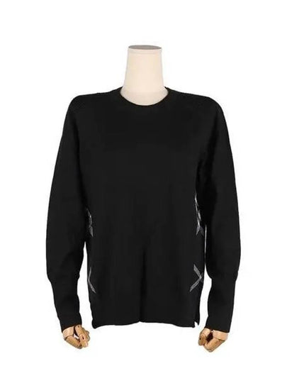 WoMen's Check Wool Knit Top Black - BURBERRY - BALAAN 2