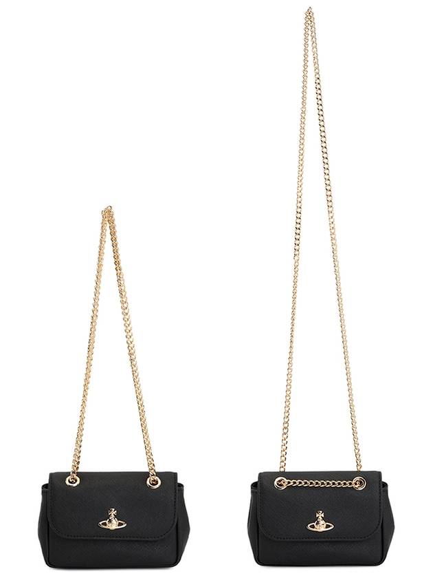 Chain Linked Shoulder Bag Black - VIVIENNE WESTWOOD - BALAAN 7