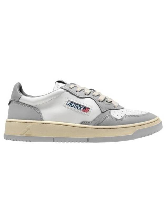 Men's Medalist Low Leather Sneakers Grey White - AUTRY - BALAAN 3