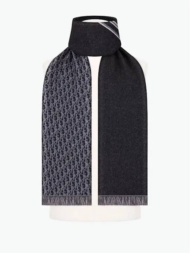 Oblique Wool Muffler Black Grey - DIOR - BALAAN 3