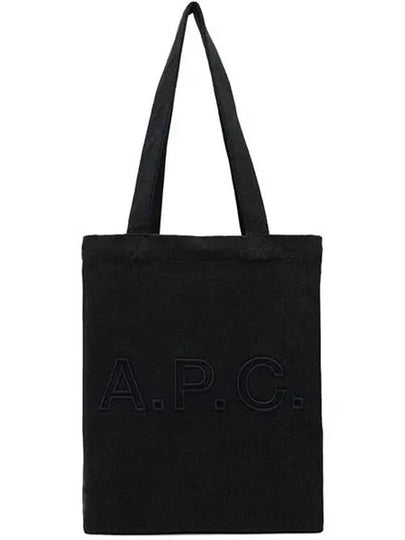 Lou Logo Denim Tote Bag Black - A.P.C. - BALAAN 2