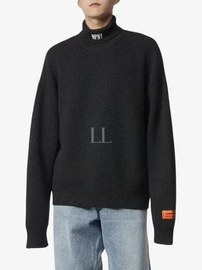 HPNY Embroidered Logo Turtleneck Black - HERON PRESTON - BALAAN 2