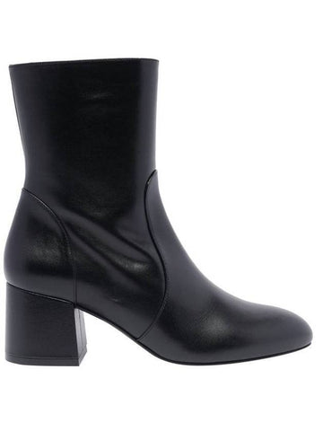 60 Zipper Leather Mid Boots Black - STUART WEITZMAN - BALAAN 1