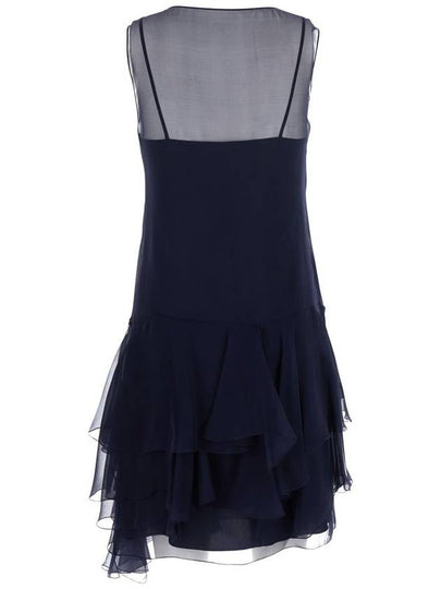 Blue Dress With Thin Straps And Ruffles In Silk Woman - ALBERTA FERRETTI - BALAAN 2