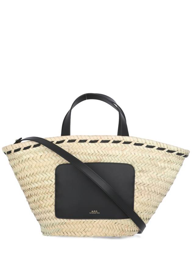 Joe Small Raffia Basket Tote Bag Black - A.P.C. - BALAAN 1