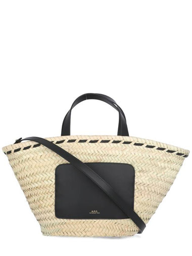 Joe Small Raffia Basket Tote Bag Black - A.P.C. - BALAAN 1