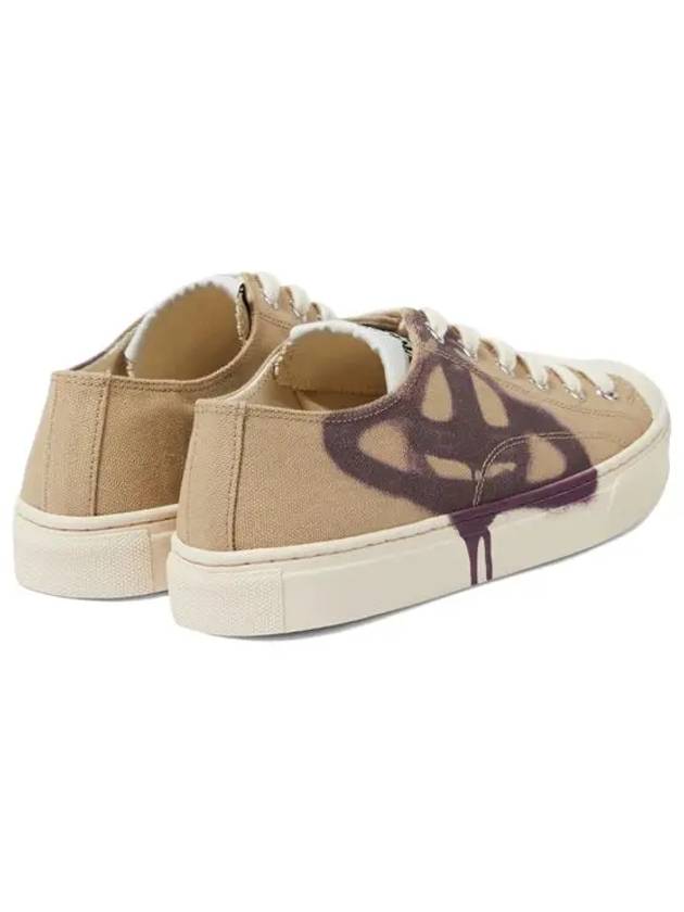 Cappuccino Canvas Plimsoll Low Top Sneakers Tan Beige - VIVIENNE WESTWOOD - BALAAN 7