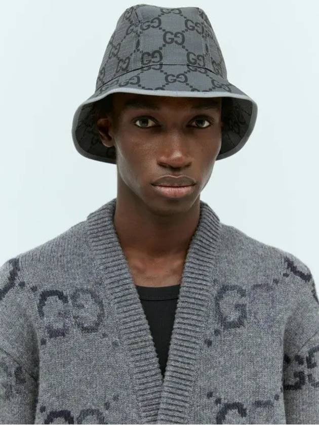 GG Ripstop Bucket Hat Dark Grey - GUCCI - BALAAN 4