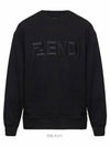 Embroidered Logo Crew Neck Sweatshirt Black - FENDI - BALAAN 4