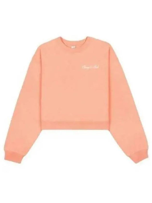 Logo Print Cotton Long Sleeve T-Shirt Peach - SPORTY & RICH - BALAAN 2