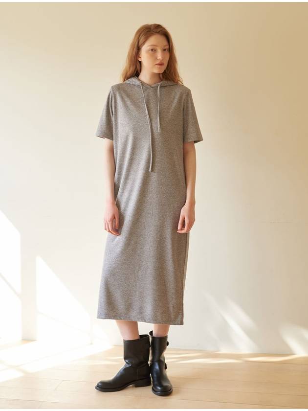 Hooded half midi dress gray - CORCA - BALAAN 3