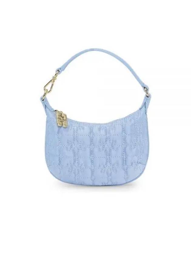 Butterfly Mini Satin Pouch Light Blue - GANNI - BALAAN 2