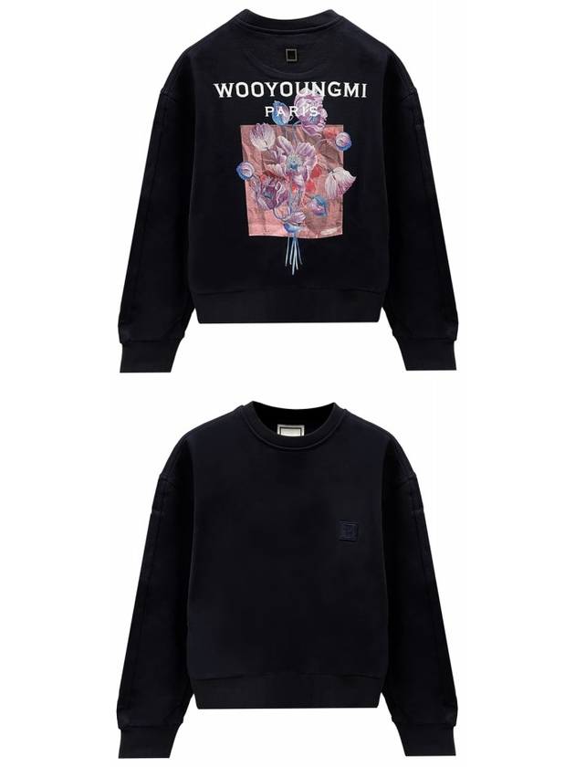 3D Flower Printing Women s Sweatshirt Navy M243TS25722N TSH - WOOYOUNGMI - BALAAN 4